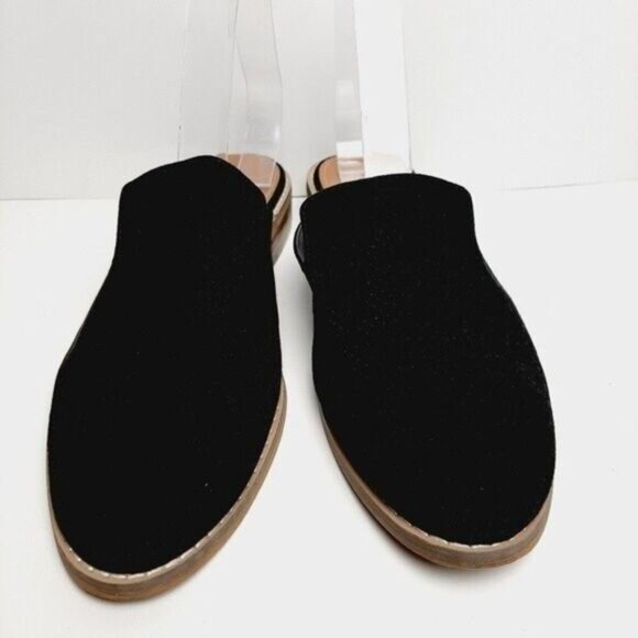 AEO American Eagle Flat slip-on Shoes Mules Black Faux Suede Sz 9 - Picture 3 of 13